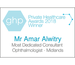 Mr Amar Alwitry Most Dedicated Consultant Ophthalmologist - Midlands - Private Healthcare Awards 2018 Winner