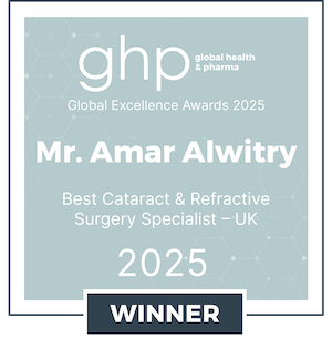 ghp Global Excellence Award 2025 Mr. Amar Alwitry Best Cataract & Refractive Surgery Specialist - UK
